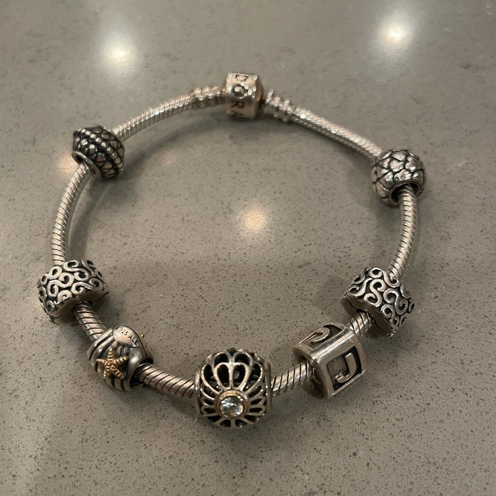 Pandora Moments Snake Chain Bracelet (7 Beads Included)